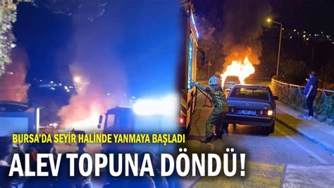 Bursa'da seyir halindeki araçta yangın - Son Dakika Haberleri